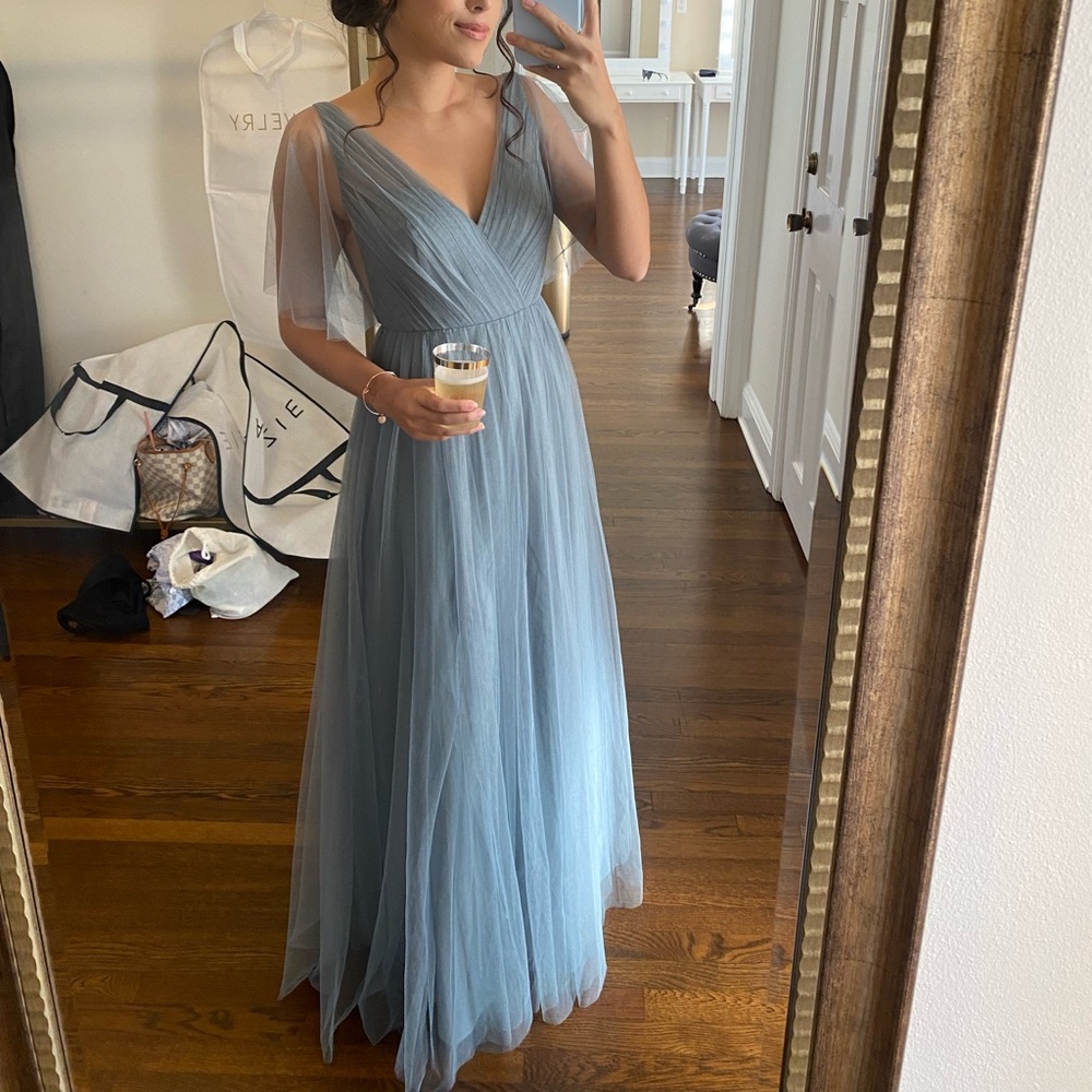 Light Blue Maxi Dress with Slit for Wedding/Prom